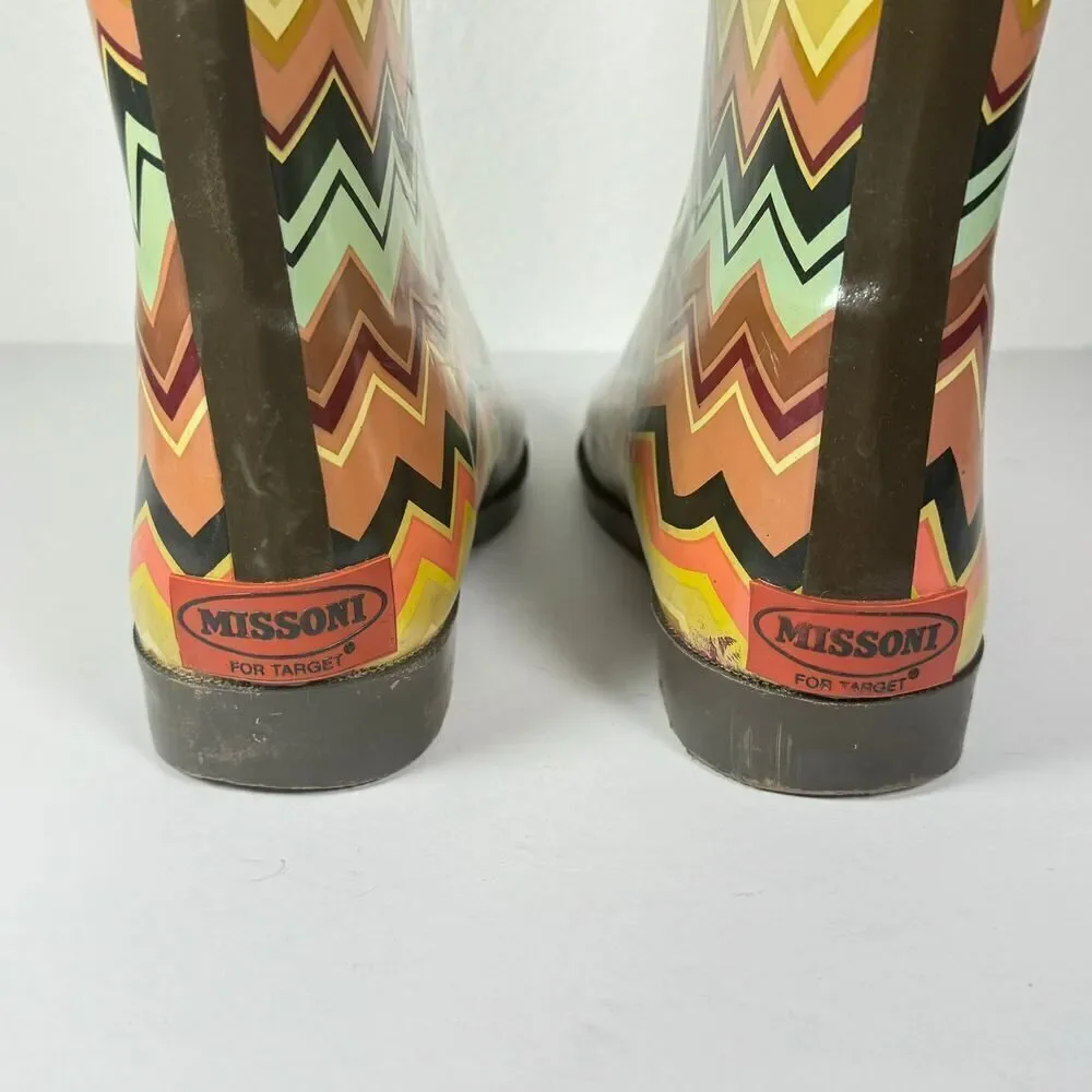 Missoni for Target Chevron Rain Boots - Brown, Yellow, Black, Blue